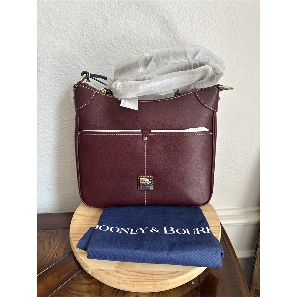 Dooney and Bourke Saffiano Kimberley Crossbody Bag Bordeaux Wine Red Leather NWT